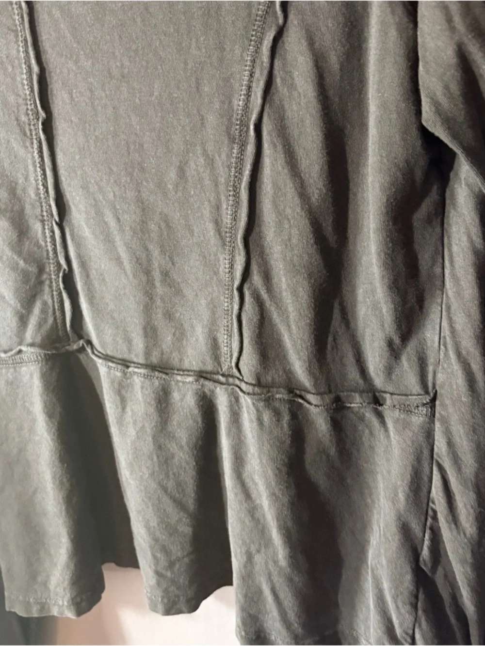 Caslon Open Cardigan M Black Cotton Linen Draped Lightweight Pockets Lagenlook - Picture 5 of 8